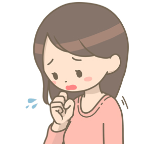 せきをする女性のイラスト